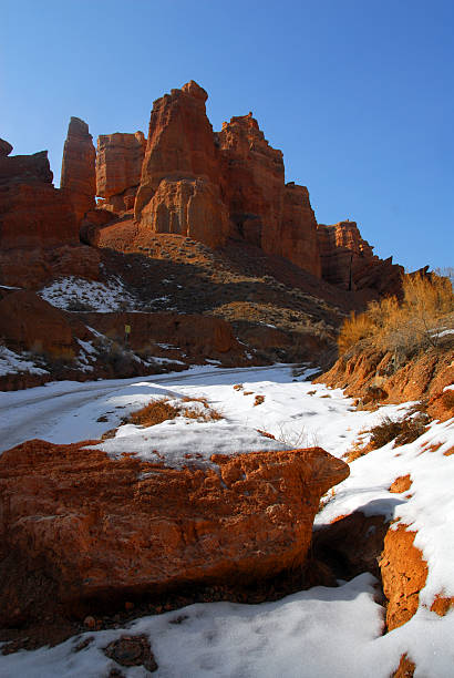 istock Sharyn Canyon, Kazakhstan: snow 518950867