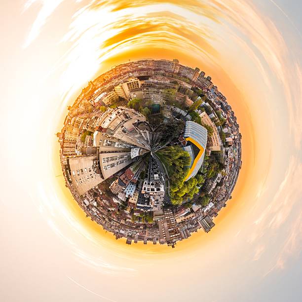 istock Rounded panorama of city 518951016