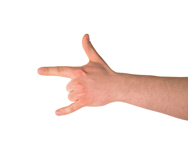 istock Sign of horns hand gesture isolated 518951624
