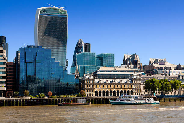 istock London Skyline and River Thames with Clear Blue Sky, England. 518951950