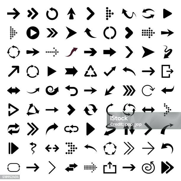 Arrow Icons Illustration Stock Illustration - Download Image Now - Arrow Symbol, Icon Symbol, Symbol