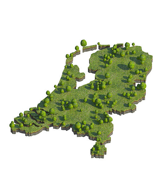 istock 3d render of netherlands map section cut isolated on white 518952624