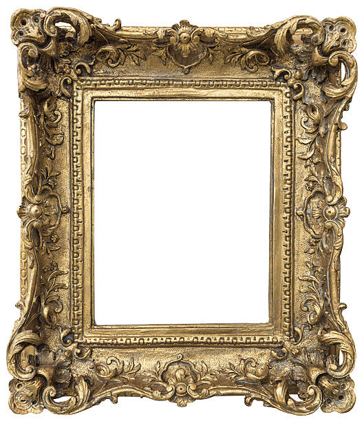 istock Antique golden frame isolated on white background 518953430