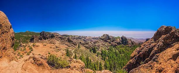 Stunning panorama of mountains in Gran Canaria, Spain
