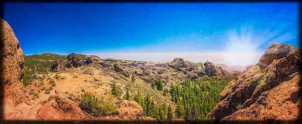 Stunning panorama of mountains in Gran Canaria, Spain