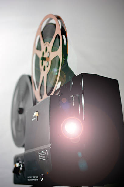 istock Vintage 8mm Movie  Projector Lens View with flare 518957410