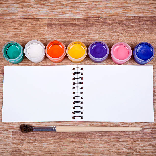 istock Items for drawing on the wooden background 518957962