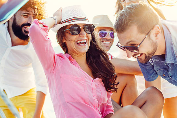 istock Summer friends on a sea trip 518958044
