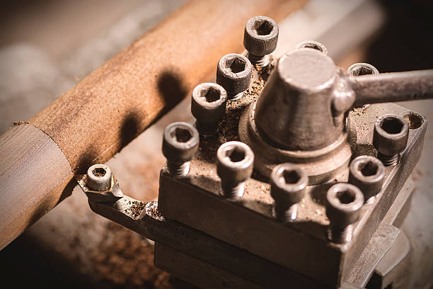 istock Detail of a lath in a carpentry. 518960220