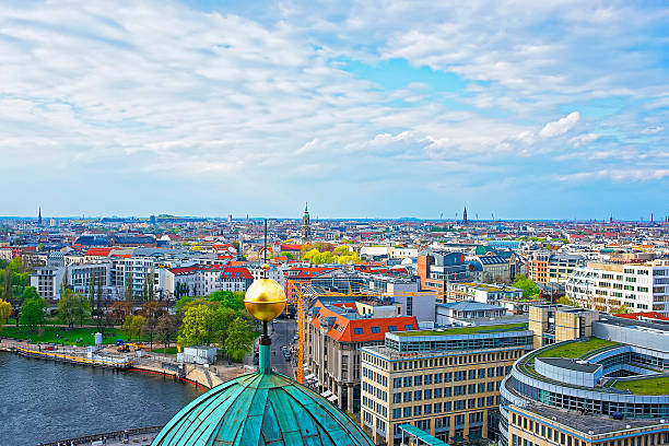 istock Panoramic view from Dome of Berlin Cathedral to Spree river 518961324