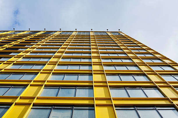 Yellow office building stock photo