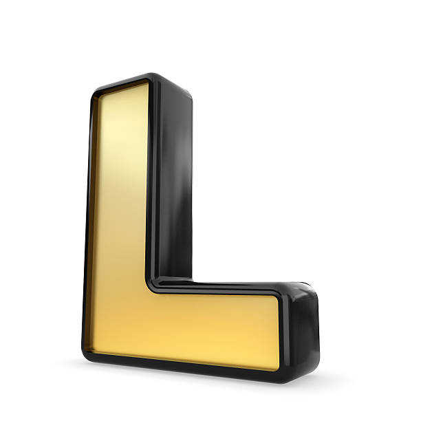 istock 3d gold and black metal letter L isolated white background 518963552
