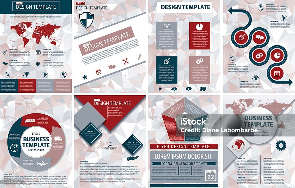 Fancy Report Elegant Business Report Template On A Polygon Background Stock ...