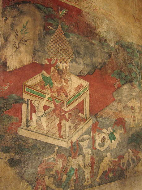 istock The mural paintings in Wat Chompoowek 518979783