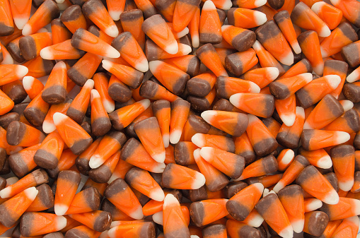 Brown colored candy corn for fall