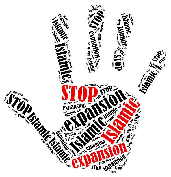 istock Word cloud illustration in shape of hand print showing protest. 518981493
