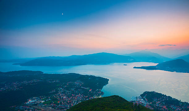 Lake maggiore with Borromean Islands visible.
