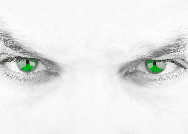 face of a young male vampire close up