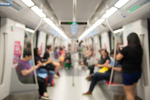 istock Blurred city people lifestyle background, inside the train 519000956