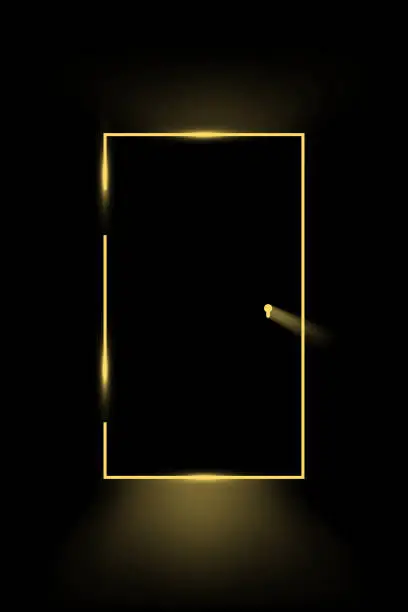 Vector illustration of picture od closed door