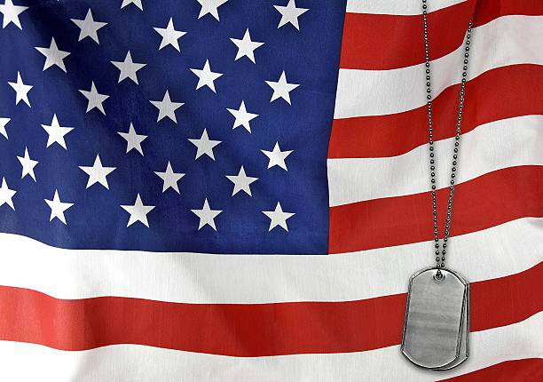 istock military dog tags on flag 519004434