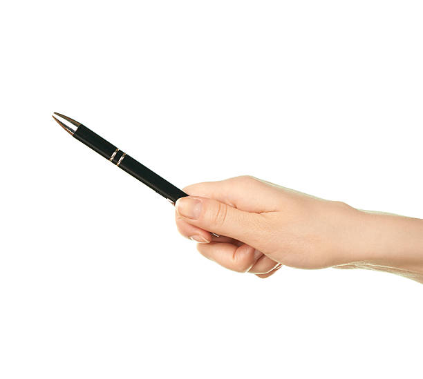 istock Female caucasian hand holding pen 519006044