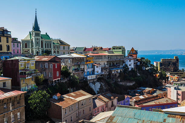 vista de valparaíso, chile - valparaíso - fotografias e filmes do acervo