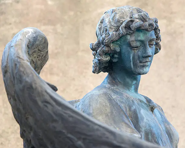 Photo of bronze angel at the cemetery