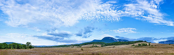 istock Beautiful landscape panorama with fleecy clouds sky over Belbek canyon 519008673