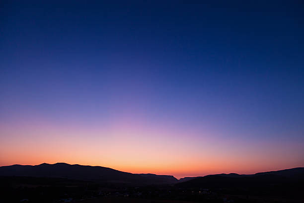 Vivid sunset sky over Belbek canyon in Crimea