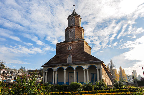 Gorgeous Colored and Wooden Churches, Chiloe Island, Chile.
