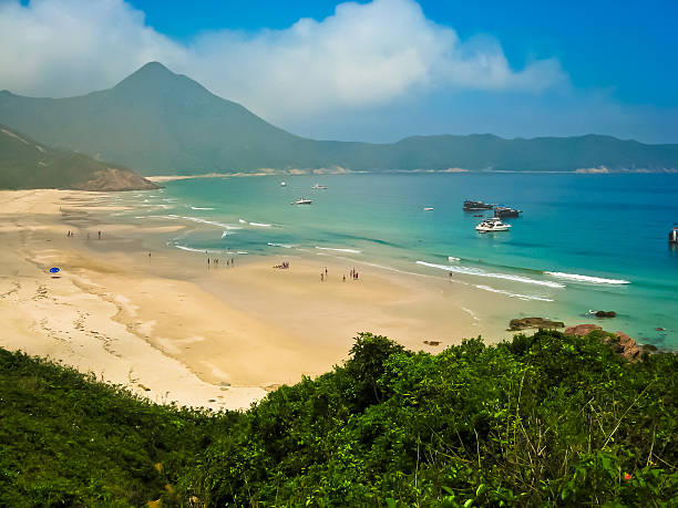 unspoilt beach on a bay of the the Chinese sea north of hong kong