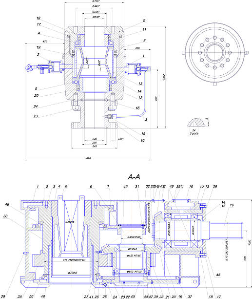 istock Engineering drawing of industrial equipment 519011445