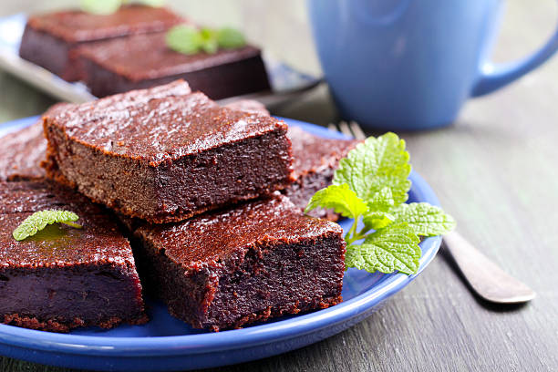 istock Chocolate and pumpkin brownie slices 519012031