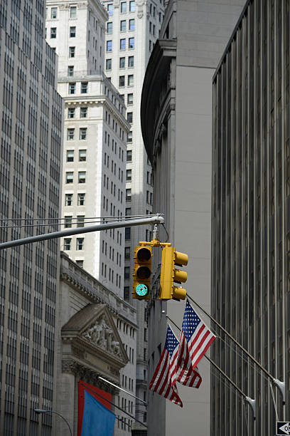 istock Green traffic Light On Wall Street 519012822