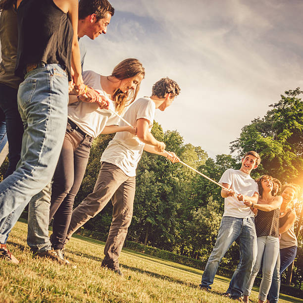 istock Tug of war game outside 519024985