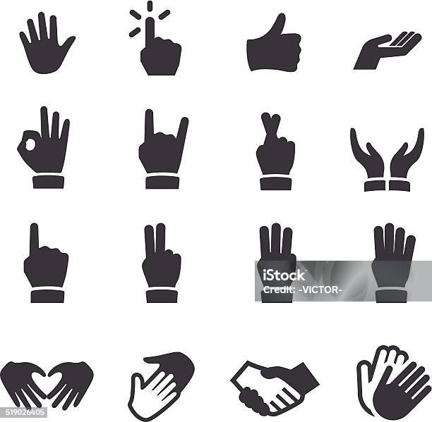 Hands Icons Acme Series Stock Illustration - Download Image Now - Icon Symbol, Pointing, Finger