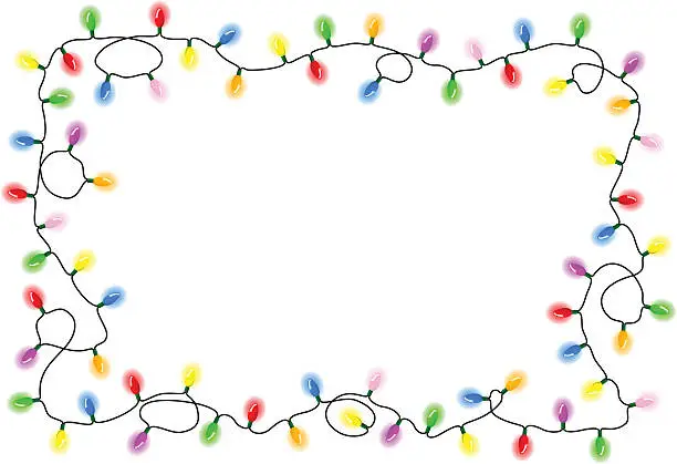 Vector illustration of chain of colorful lights