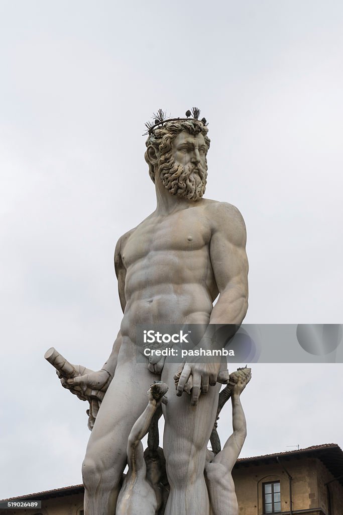 Fountain of Neptune in Florence, Italy Famous Fountain of Neptune on Piazza della Signoria in Florence, Italy Adult Stock Photo