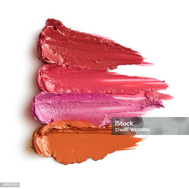 Red Lipstick Smears Stock Photo - Download Image Now - Dirty, Lipstick, Beauty Product