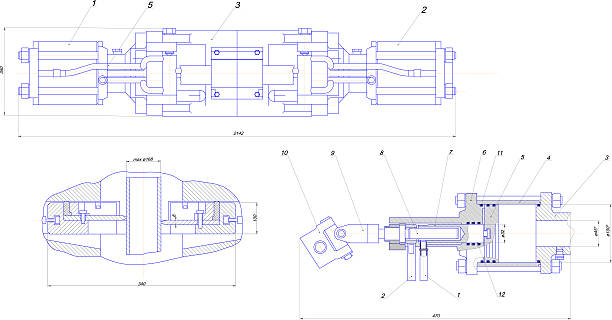 istock Engineering drawing of industrial equipment 519027955