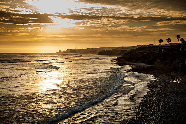 View of the bluffs at Puerto Nuevo, Baja California, Mexico.