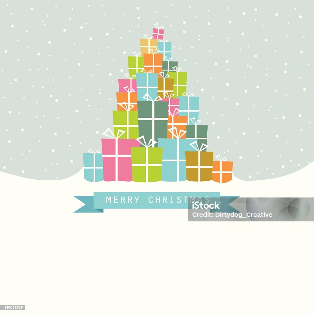 Pile of Christmas gifts in the snow Christmas gift pile. Download includes: Illustrator CS3 • Illustrator 8 eps • Hires jpeg Stack stock vector