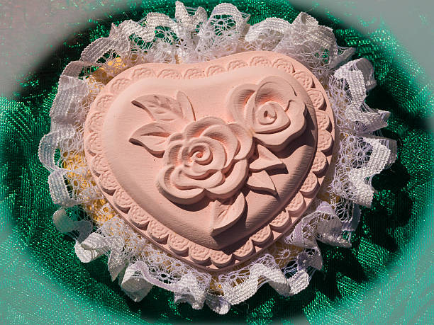 heart handmade decoration with a rose
