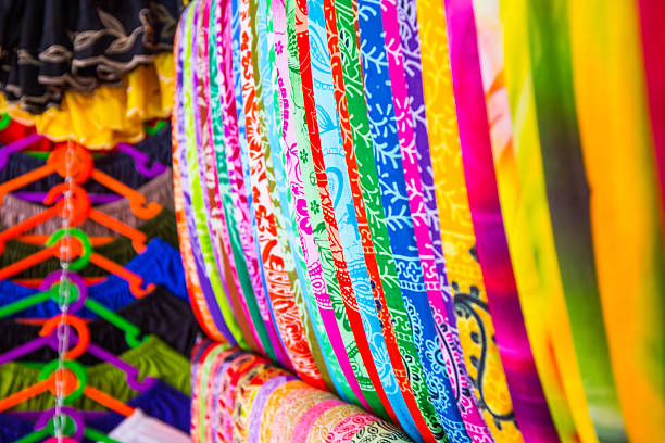 istock Colorful fabrics with oriental decorations 519029871
