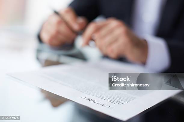 Terms Of The Contract Stock Photo - Download Image Now - Contract, Adult, Agreement