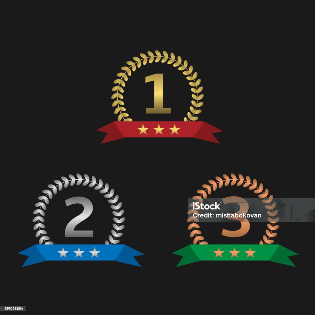 Award Label First Award Label Set Stock Illustration - Download Image Now - Achievement ...