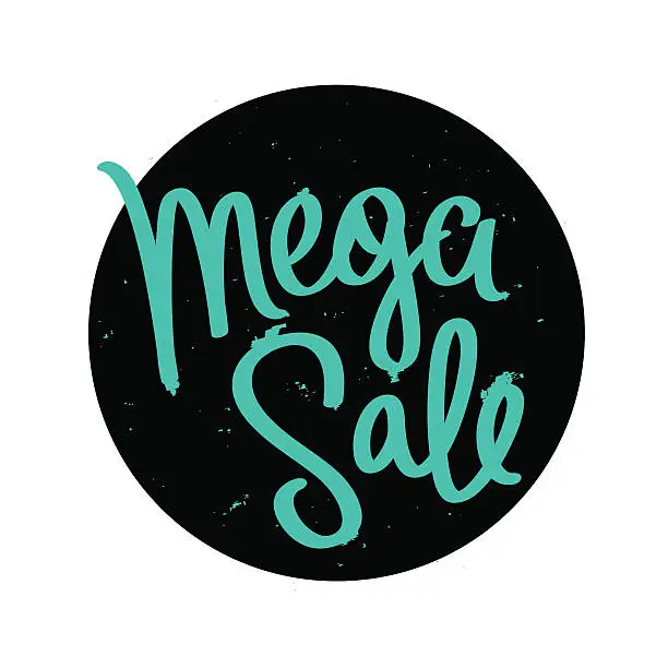 Vector illustration of Calligraphy Mega Sale. Fashionable quote