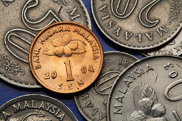 Coins of Malaysia Coins of Malaysia. Malaysian sen coins. coins of ringgit of malaysia stock pictures, royalty-free photos & images