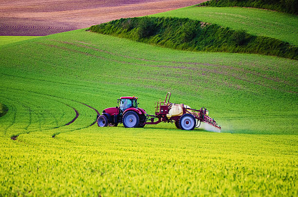 istock Farm machinery spraying insecticide 519048076